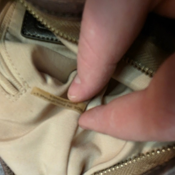 Coach Signature C Canvas Leather Trim Crossbody Shoulder Bag Brown Chain - Picture 12 of 12